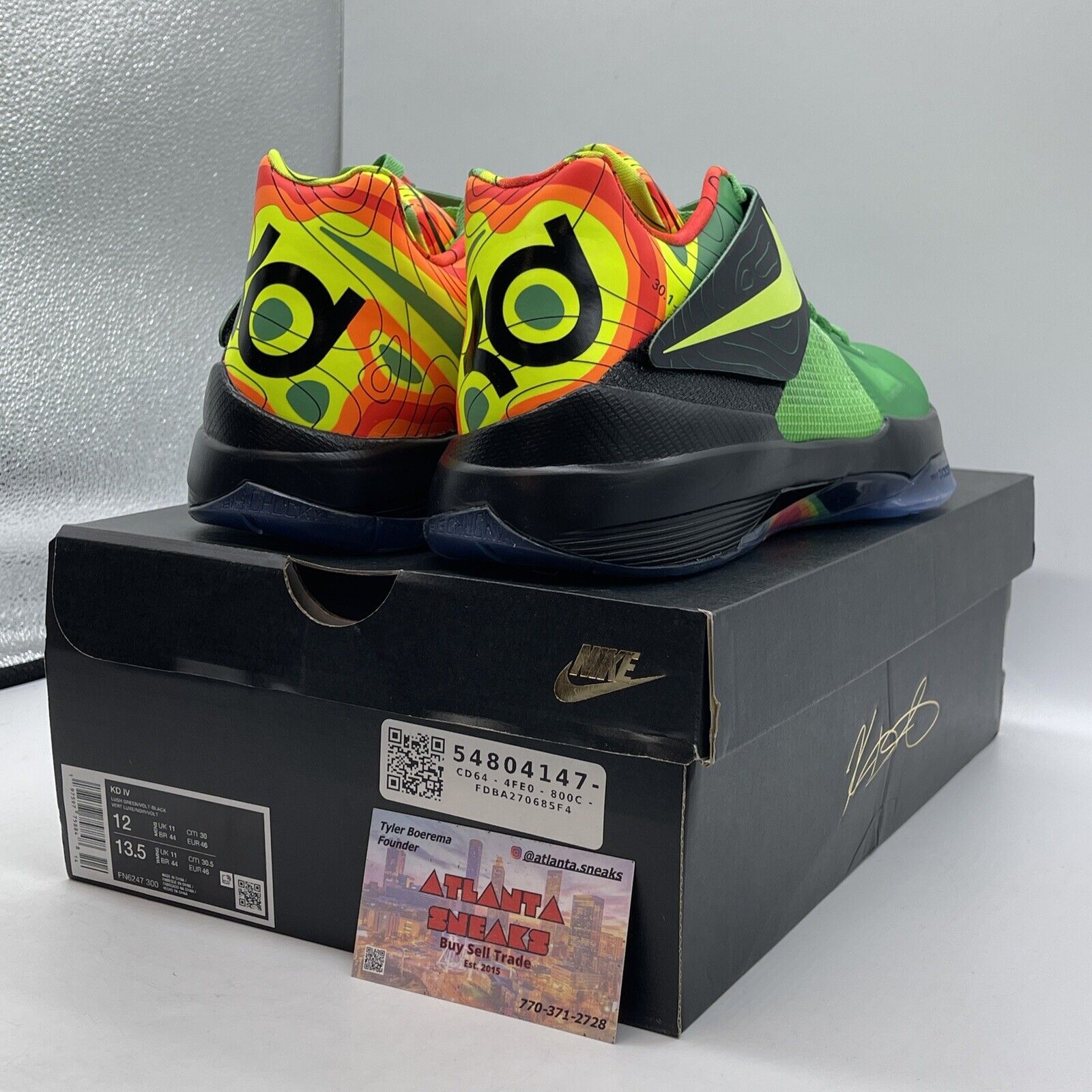 Size 12 - Nike Zoom KD 4 2024 Weatherman Black Green Leather (FN6247-300)