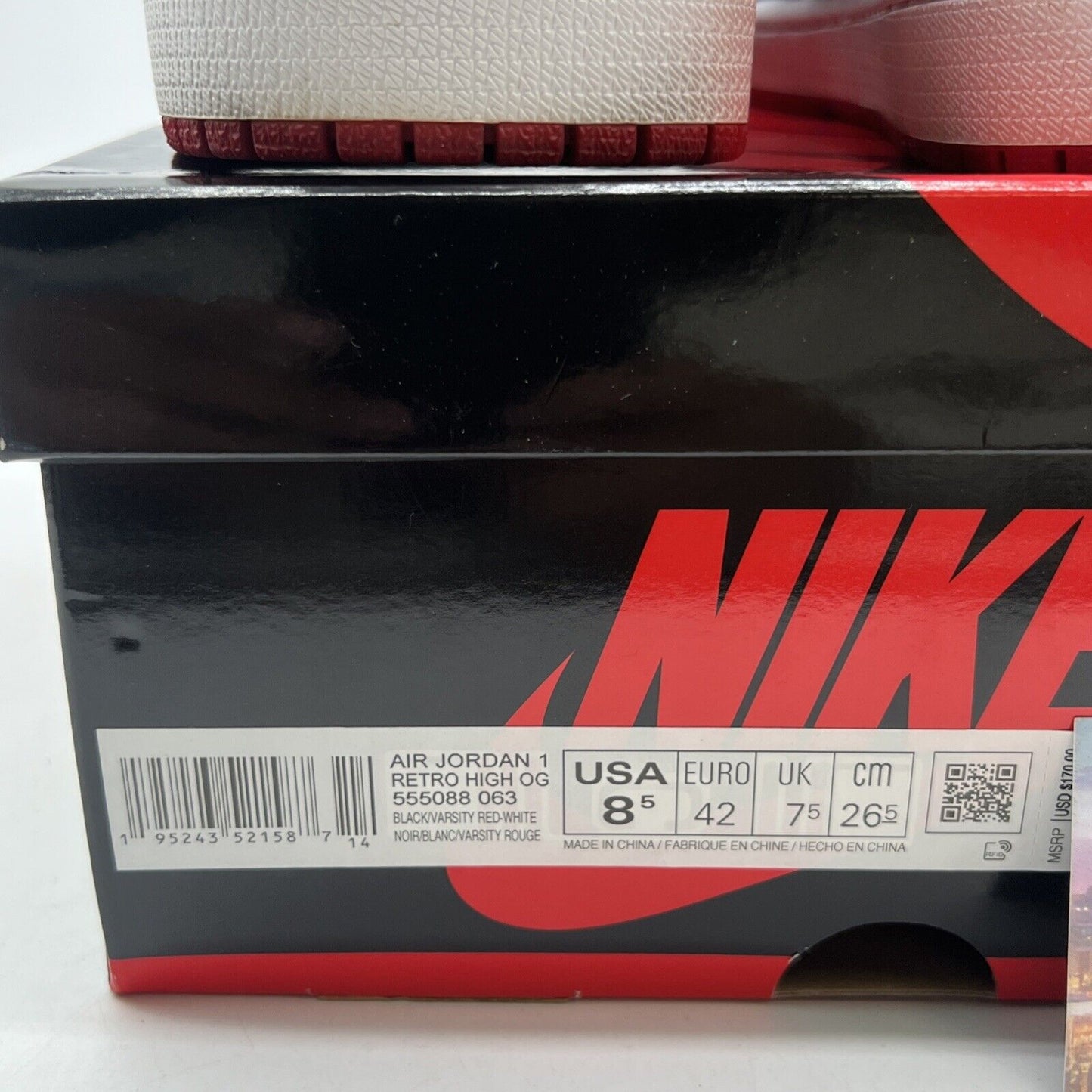 Size 8.5 - Air Jordan 1 Retro OG High Patent Bred (555088-063)