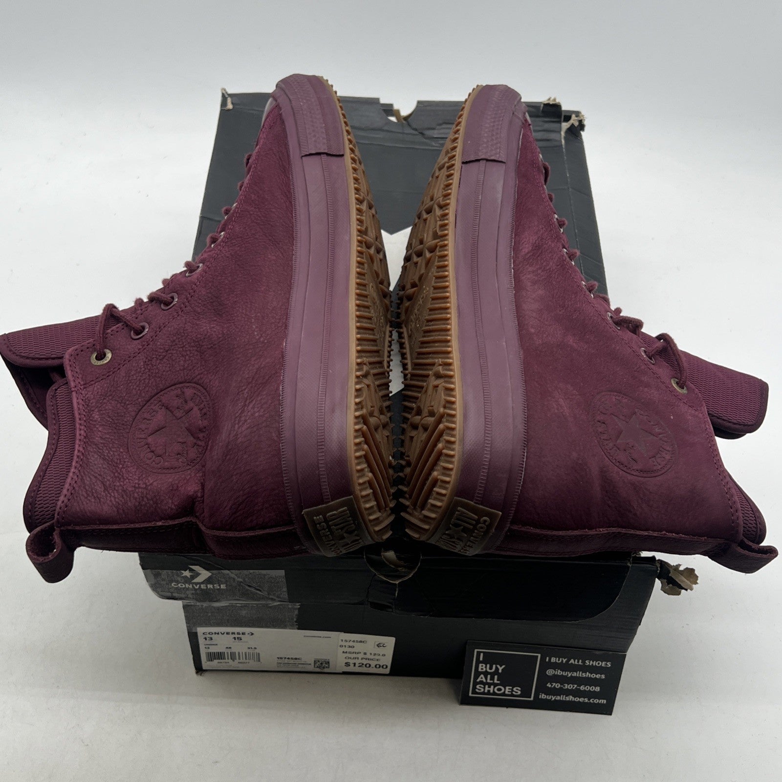Size 13 - Converse Chuck Taylor All Star Waterproof High Dark Sangria (157458C)