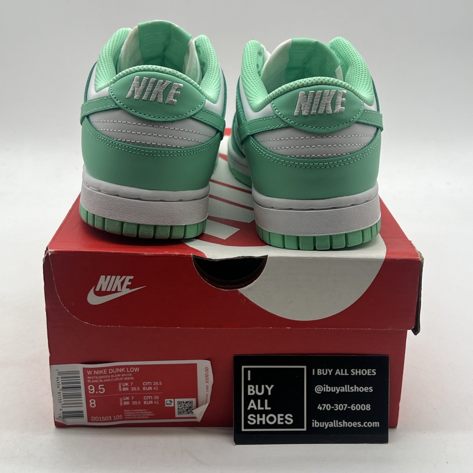 Size 9.5 - Nike Dunk Low Green Glow W (DD1503-105)