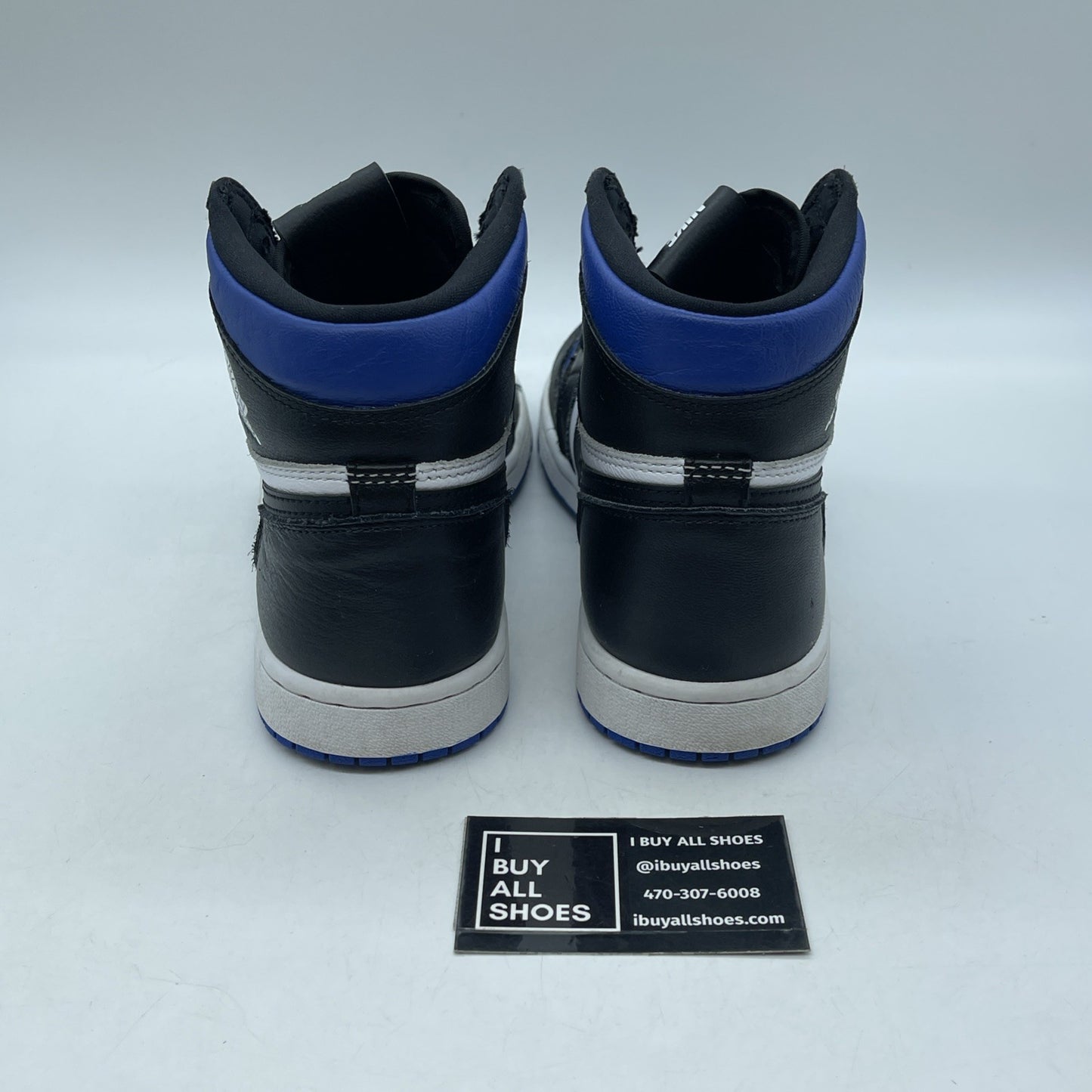Size 8 - Jordan 1 Retro OG High Royal Toe Black Blue Leather (555088-041)