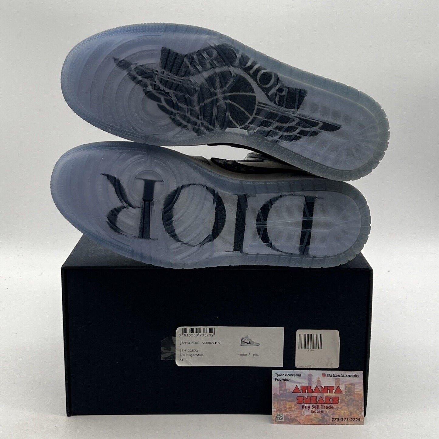 Size 10 - Jordan 1 x Dior High Gray White Leather Black Icey (CN8607-002)