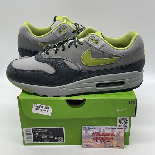 Size 9.5 - Nike HUF x Air Max 1 SP 2024 Green Grey Black Suede (HF3713-002)