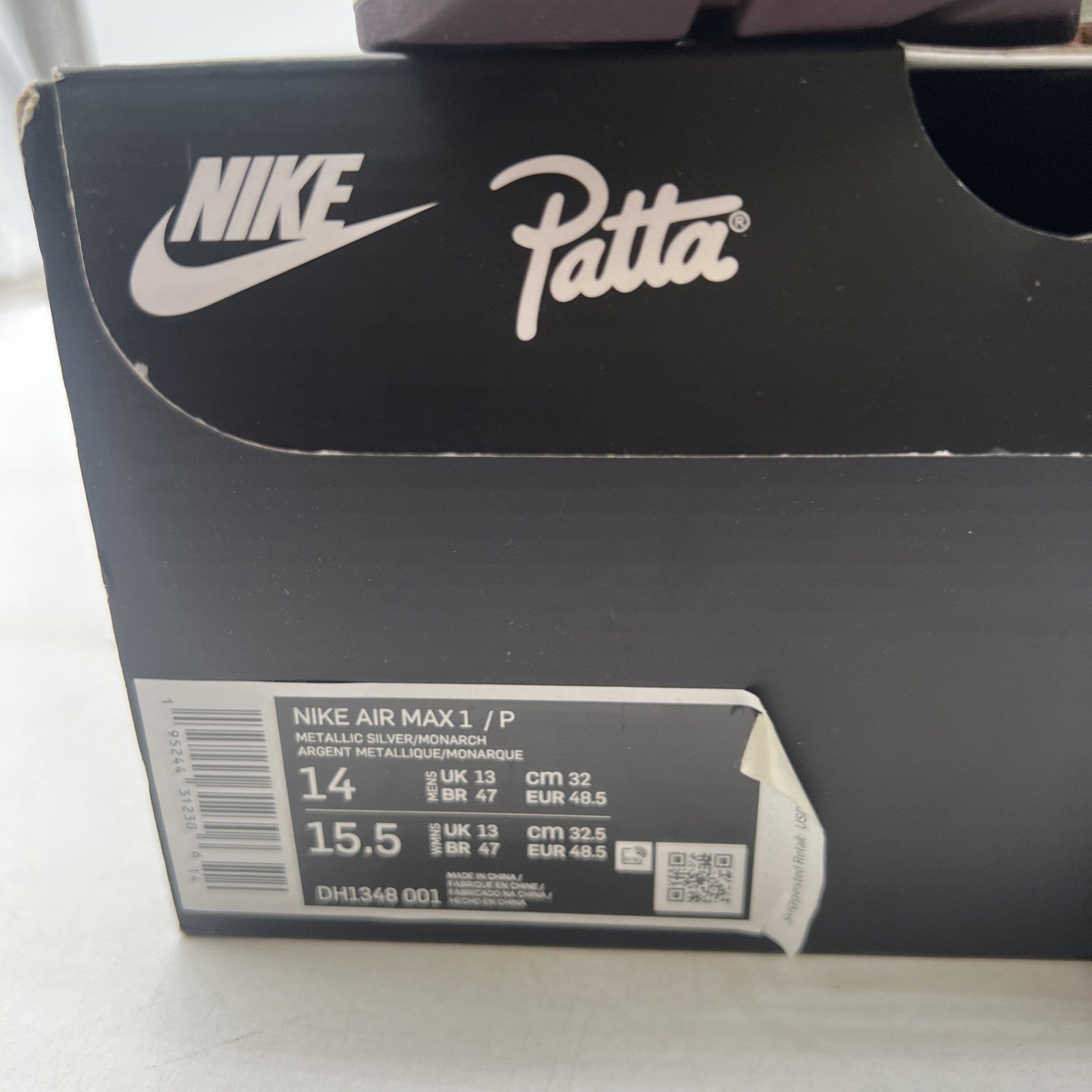 Size 14 - Nike Air Max 1 Patta Waves Monarch (DH1348-001)