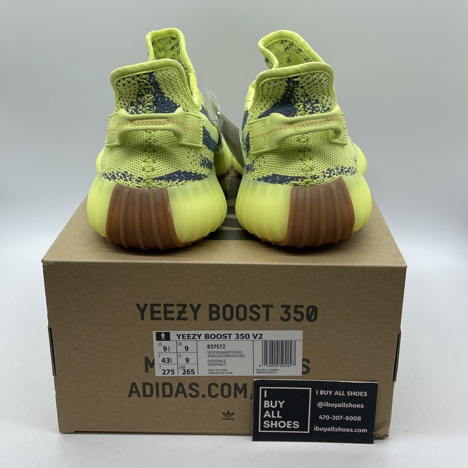 Size 9.5 - adidas Yeezy Boost 350 V2 Low Semi Frozen Yellow Suede (B37572)
