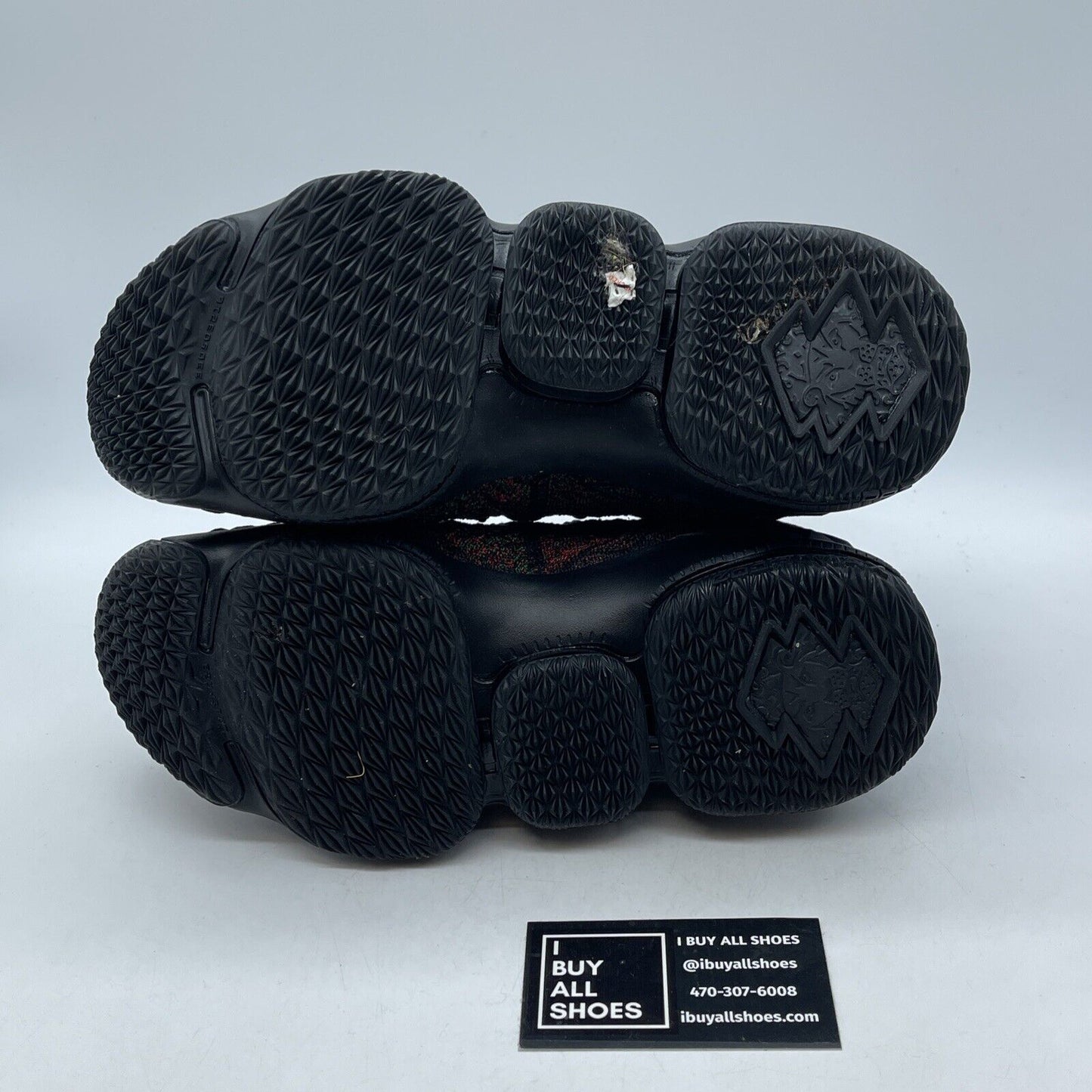 Size 7Y (GS) - Nike LeBron 15 High BHM Green Red Black Suede (943762-900)