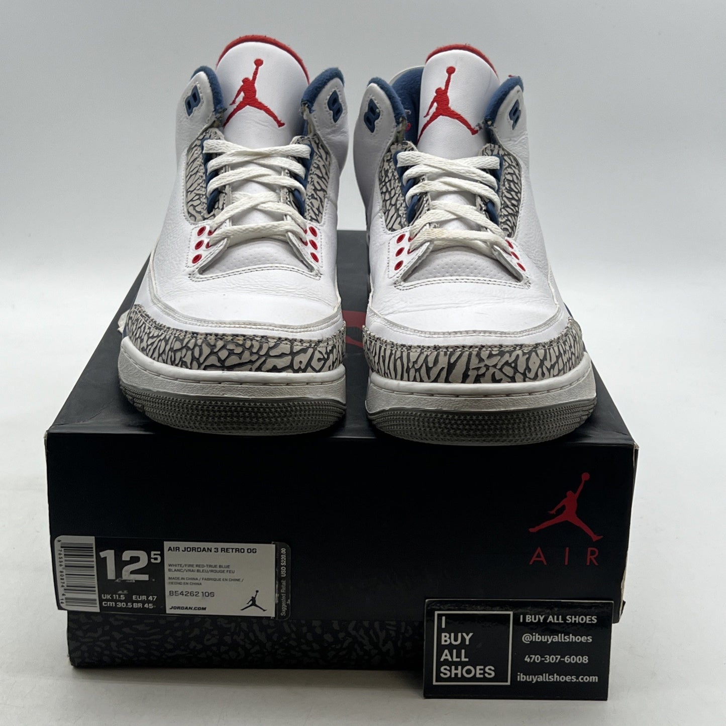 Size 12.5 - Air Jordan 3 Retro OG Mid True Blue (854262-106)