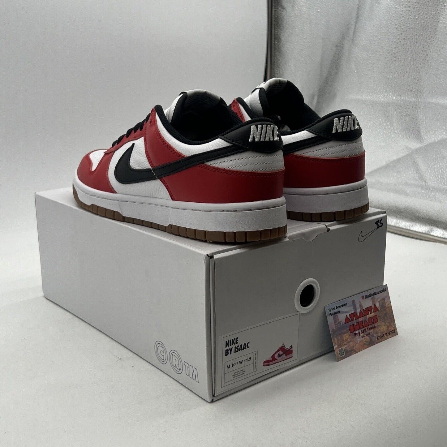 Size 10 - Nike Dunk Low By You ‘Chicago’ Red Black Gum (FN0569-900)