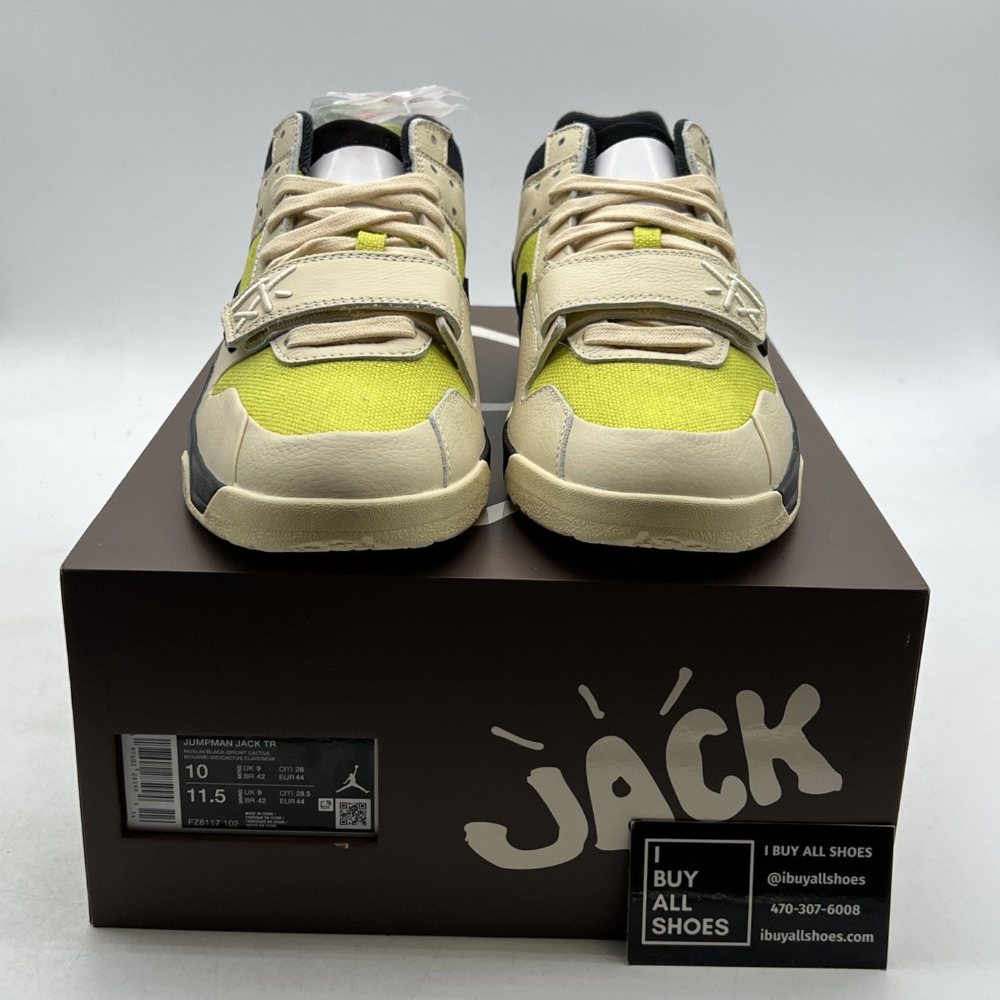 Size 10 - Travis Scott x Jordan Jumpman Jack TR Bright Cactus (FZ8117-102)