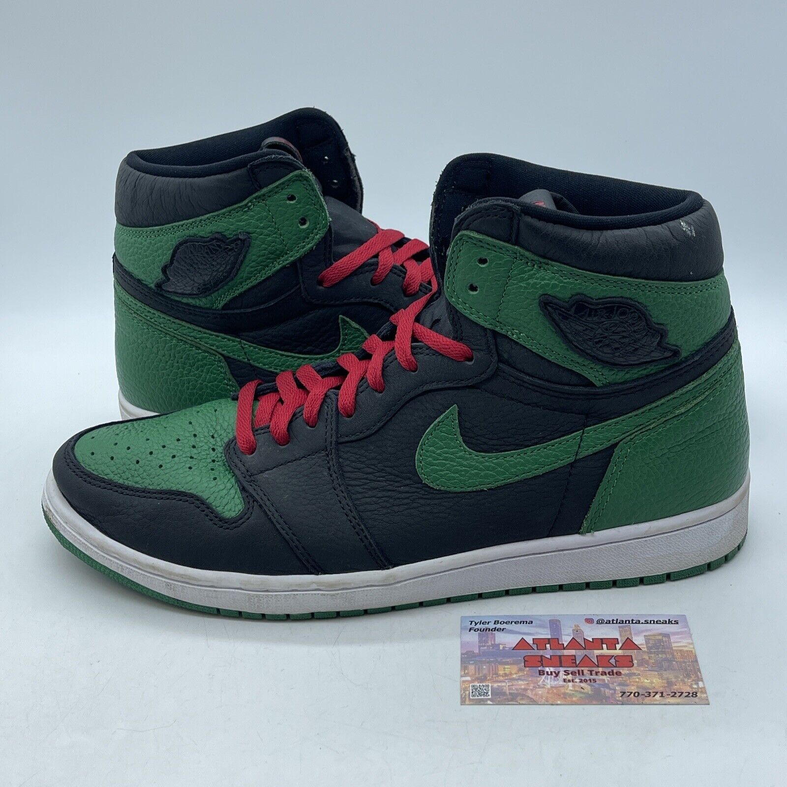 Size 12 - Jordan 1 Retro OG High Pine Green 2.0 Black Leather (555088-030)