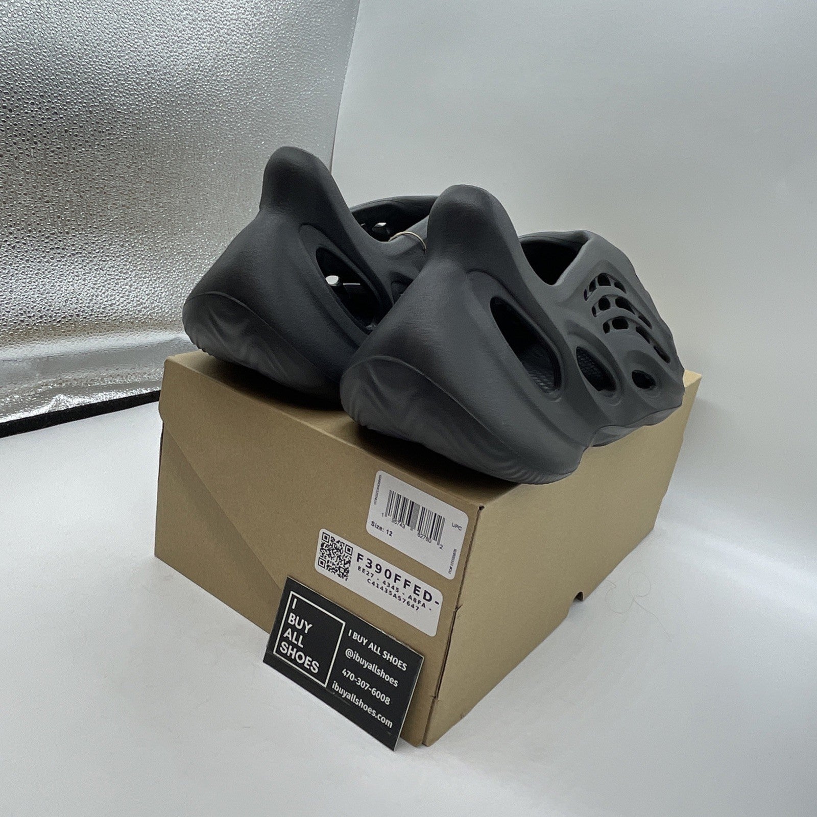 Size 12 - Adidas Yeezy Foam Runner RNR Onyx Black (HP8739)