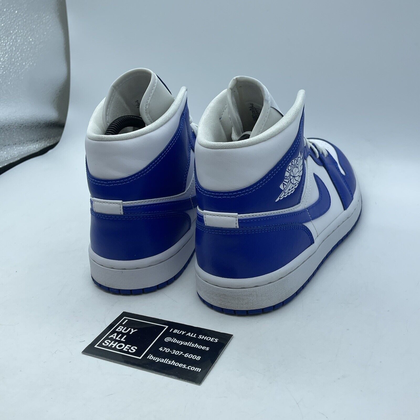 Size 9W - Air Jordan 1 Mid Kentucky Blue White Leather (BQ6472-104)