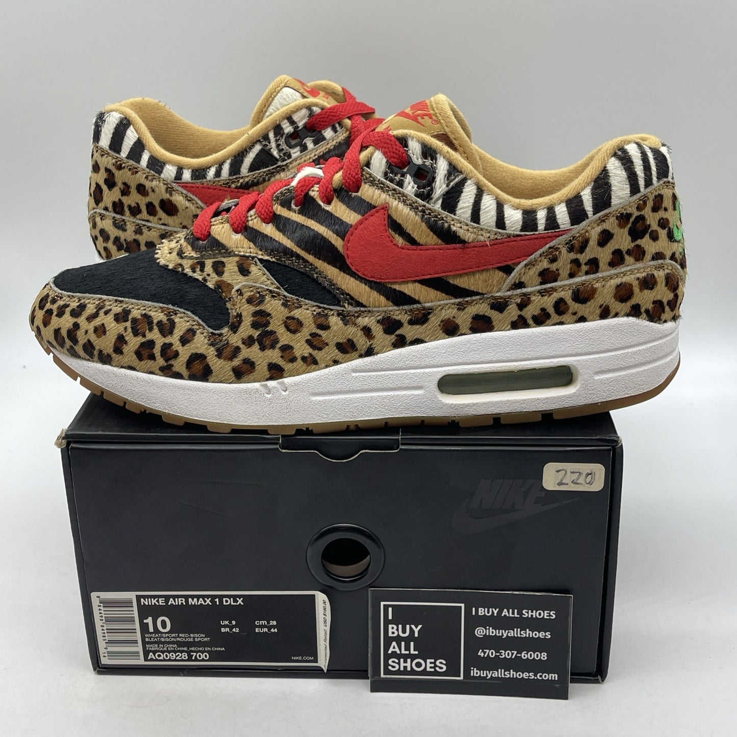 Size 10 - Nike Atmos x Air Max 1 DLX 2018 Animal Pack (AQ0928-700)