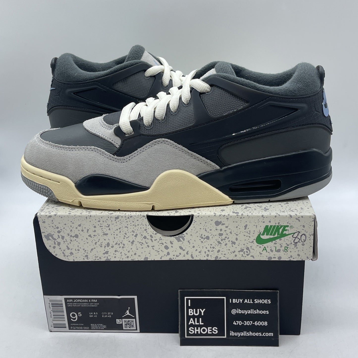 Size 9.5 - Air Jordan 4 RM Iron Grey (FQ7939-002)