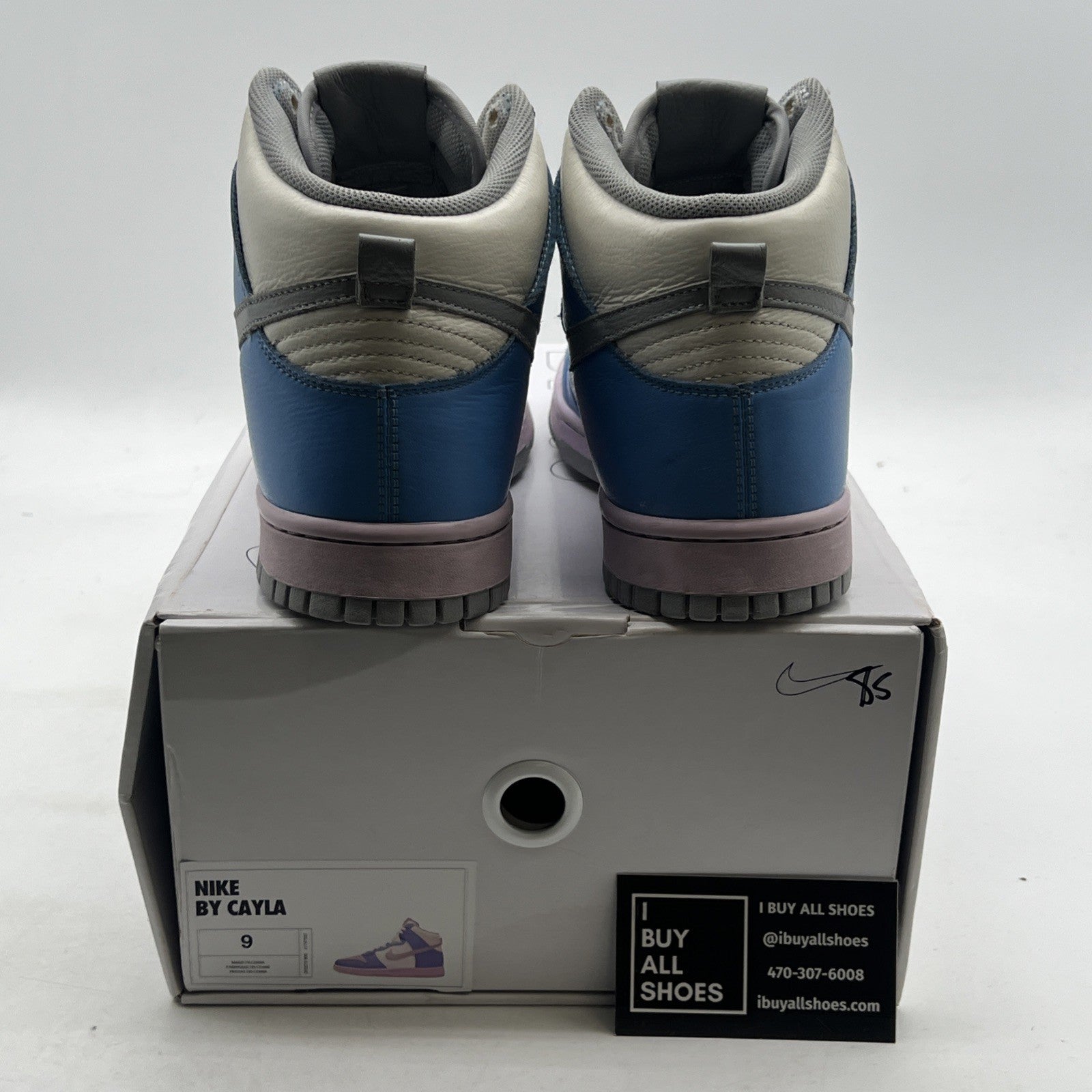 Size 9 - Nike Dunk High By You Custom Shoes White/Baby Blue /Grey (DV2273-900)