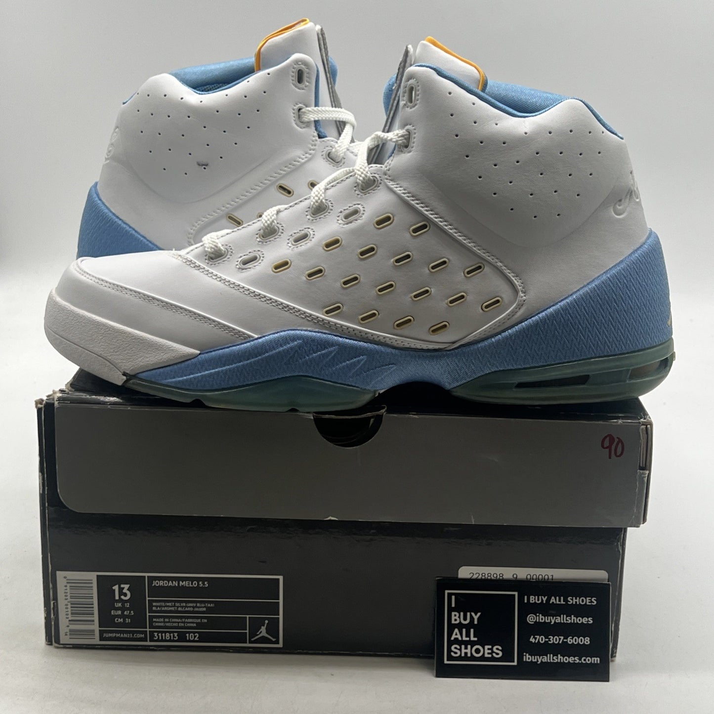 Size 13 - Air Jordan Melo 5.5 White (311813-102)