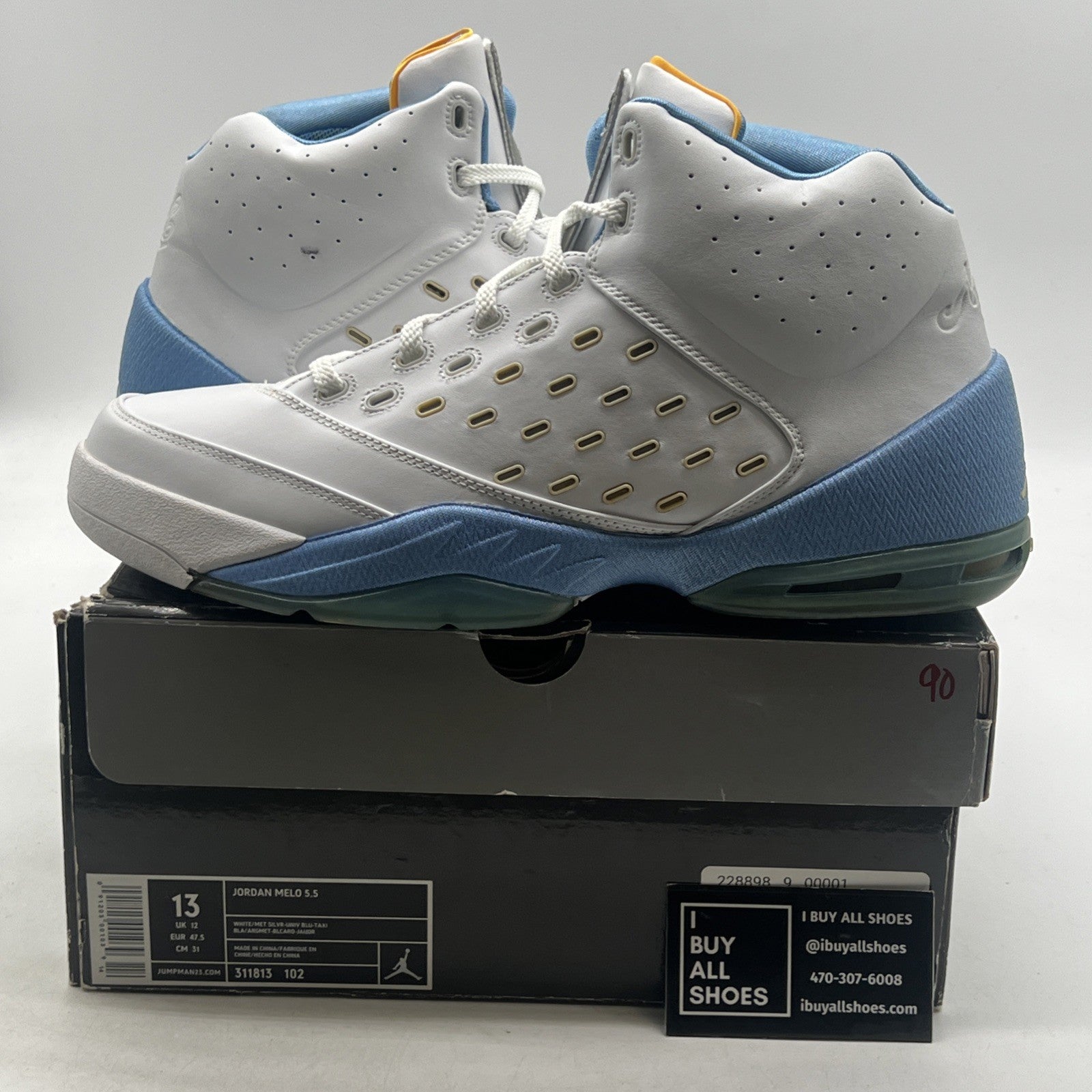 Size 13 - Air Jordan Melo 5.5 White (311813-102)