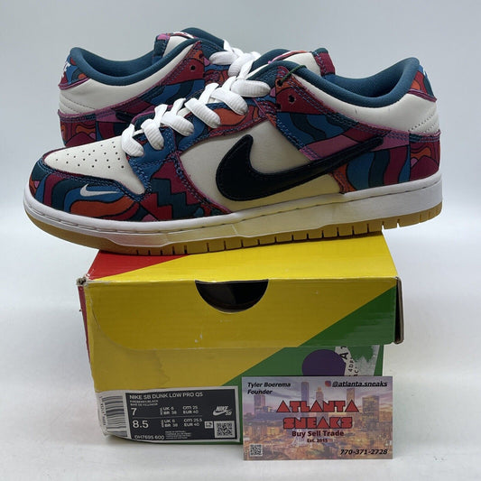 Size 7 - Nike Dunk Low Pro SB x Parra Abstract Art 2021 Suede (DH7695-600)