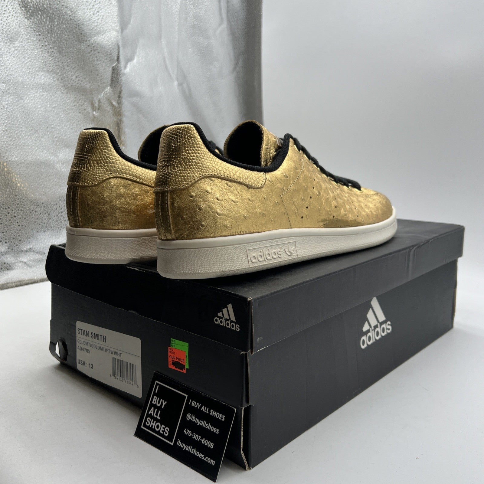 Size 13 - Adidas Stan Smith Gold Metallic (AQ4705)