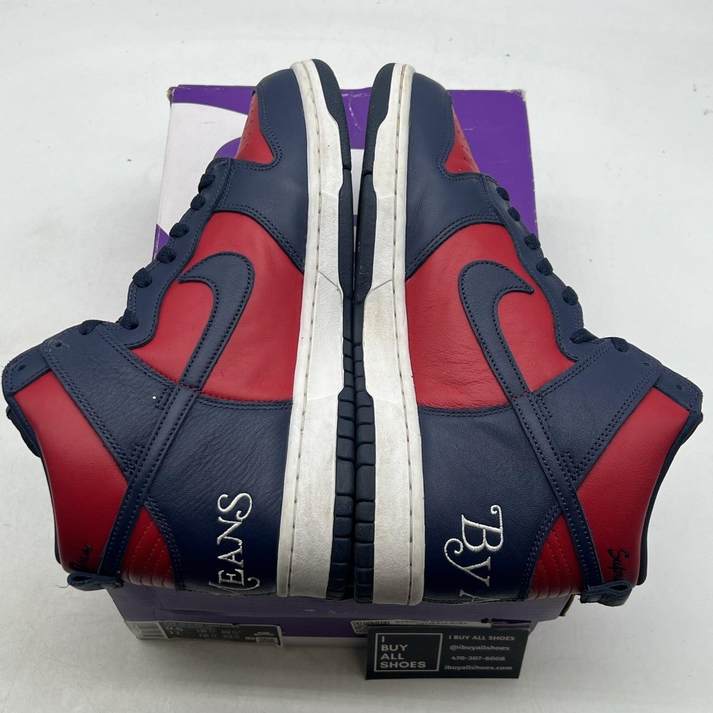 Size 9.5 - Supreme x Nike Dunk SB High By Any Means - Red Navy (DN3741-600)