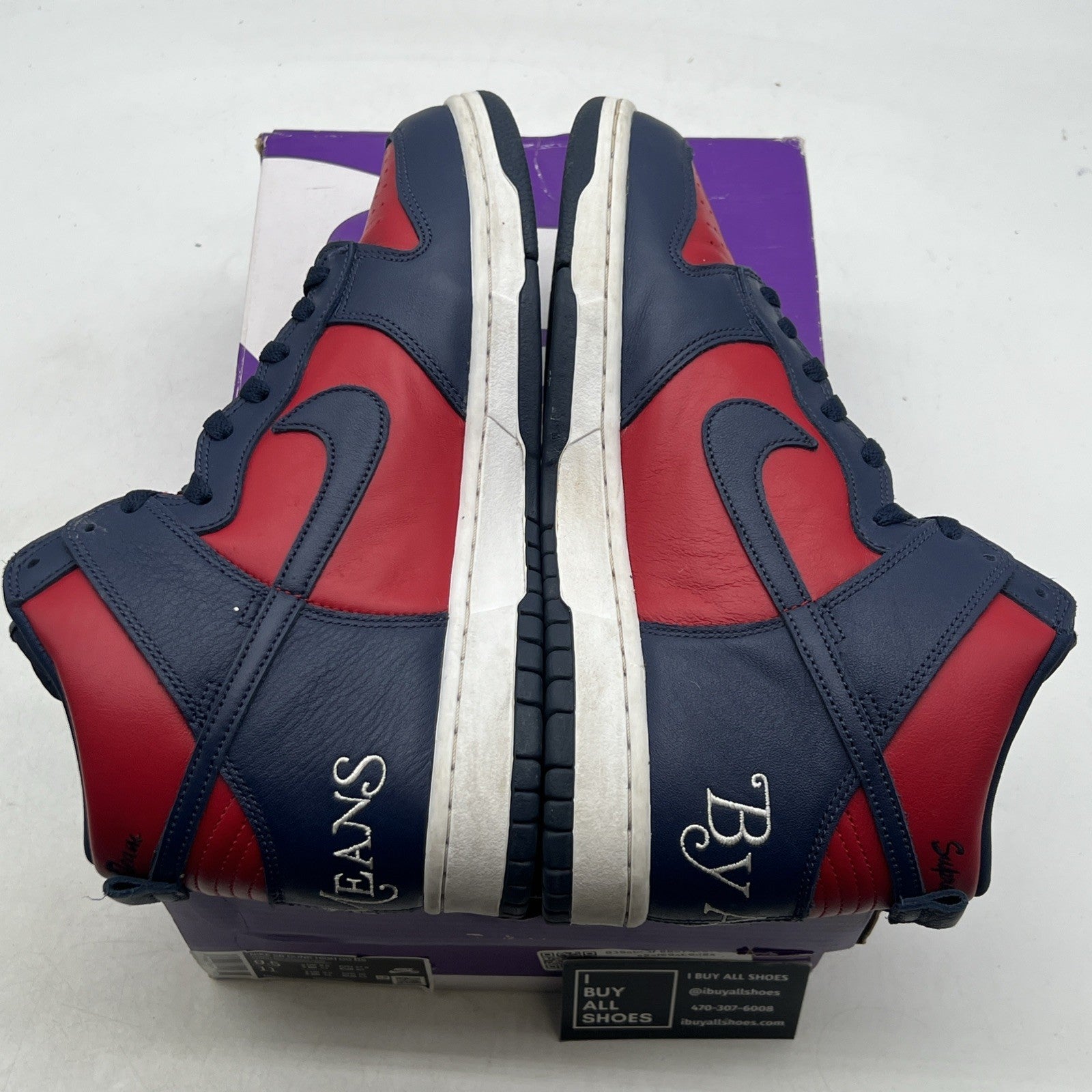 Size 9.5 - Supreme x Nike Dunk SB High By Any Means - Red Navy (DN3741-600)