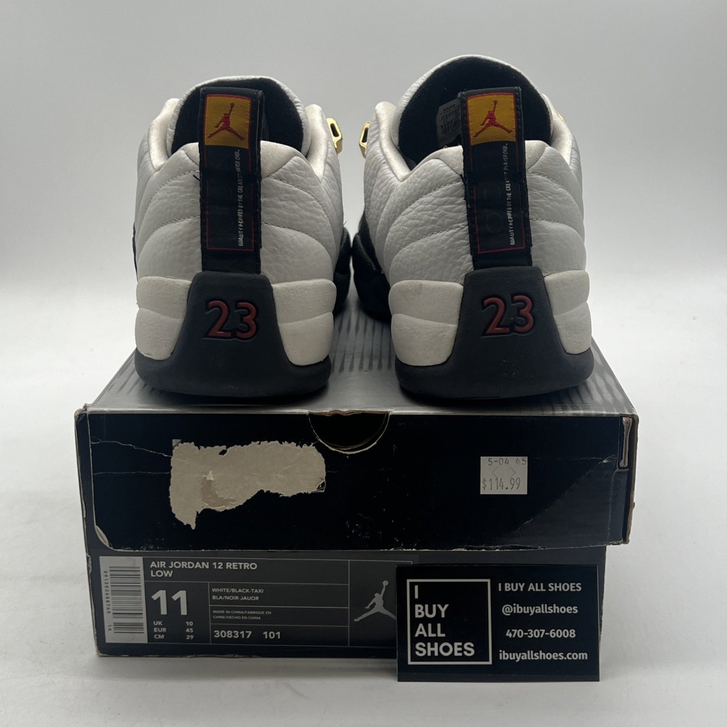 Size 11 - Air Jordan 12 Retro 2004 Low Taxi (308317-101)
