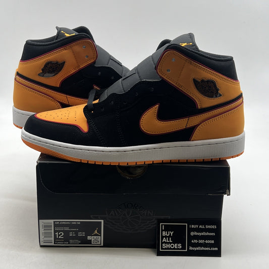 Size 12 - Air Jordan 1 Mid SE Fat Tongue Vivid Orange Black (FJ4923-008)