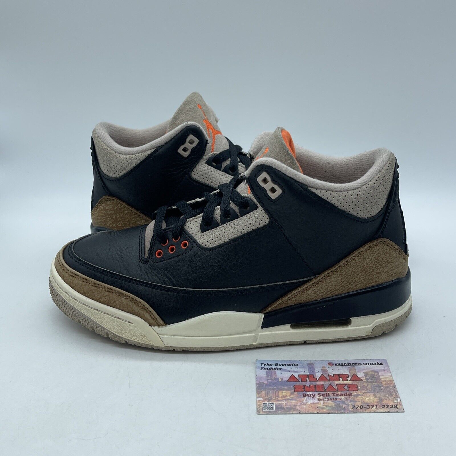 Size 7.5 - Jordan 3 Retro Mid Desert Elephant Black Leather Suede (CT8532-008)