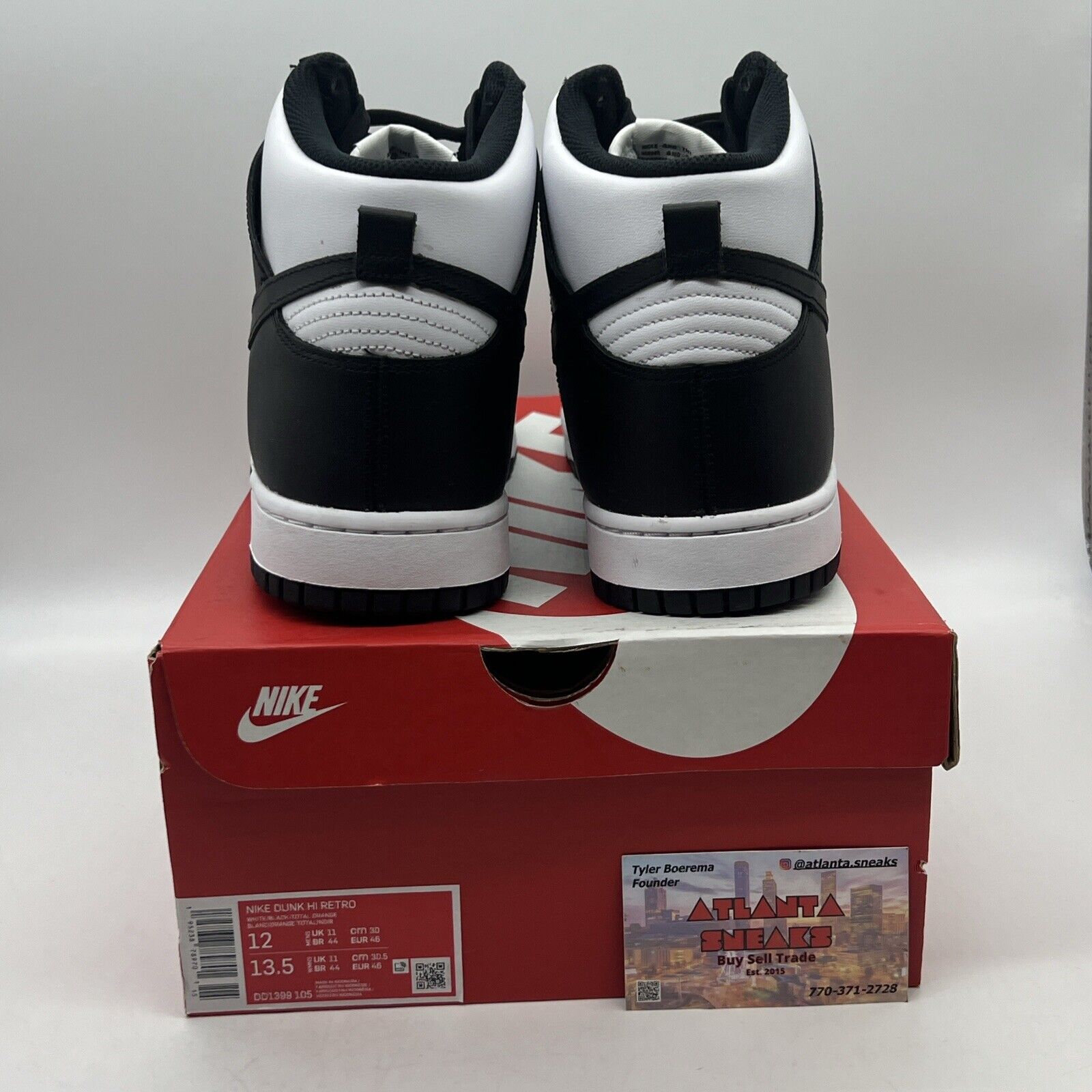 Size 12 - Nike Dunk High Black White Brand New Og All