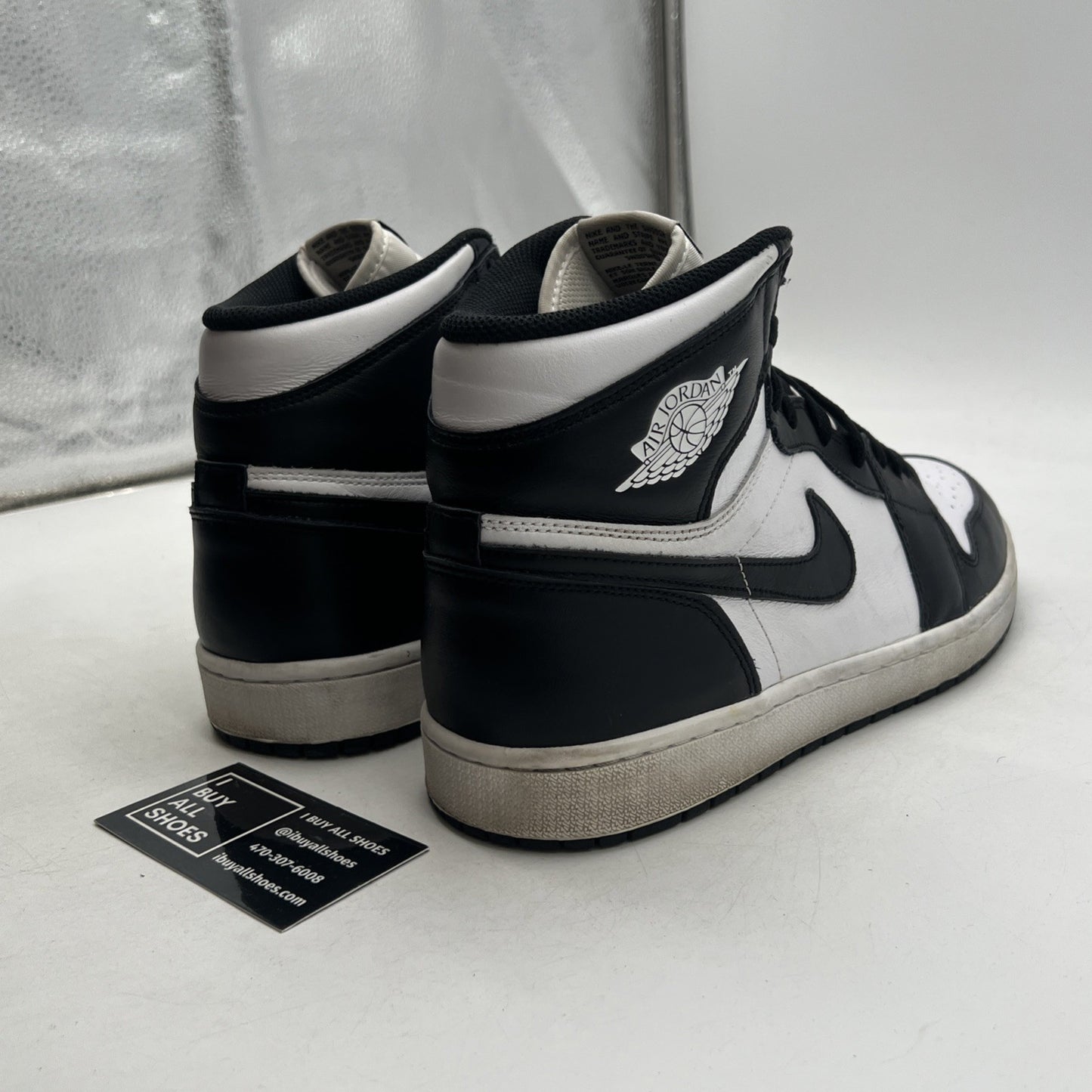 Size 12 - Air Jordan 1 Retro OG 2014 High Black White (555088-010)