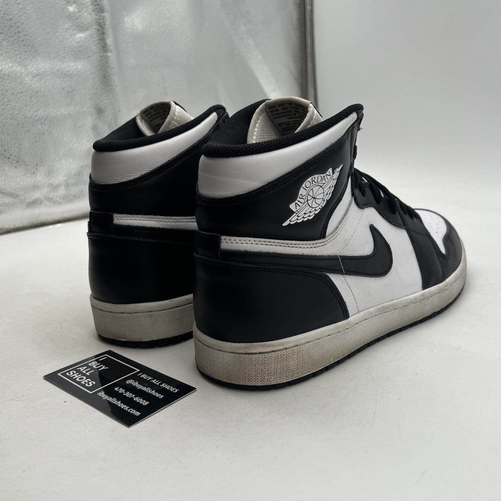 Size 12 - Air Jordan 1 Retro OG 2014 High Black White (555088-010)