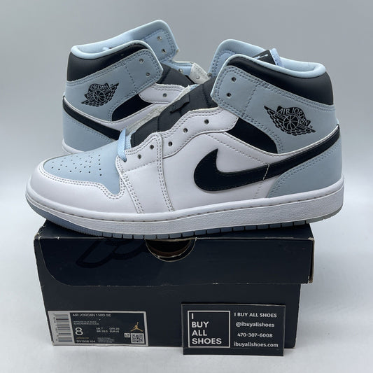Size 8 - Air Jordan 1 Mid SE White Ice Blue (DV1308-104)