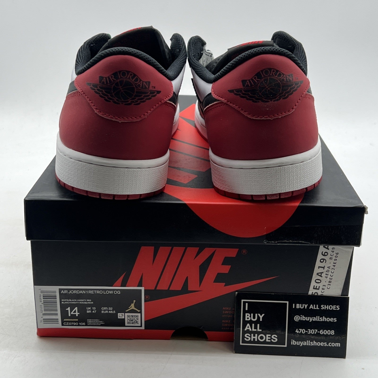 Size 14 - Air Jordan 1 Retro OG Low Black Toe (CZ0790-106)
