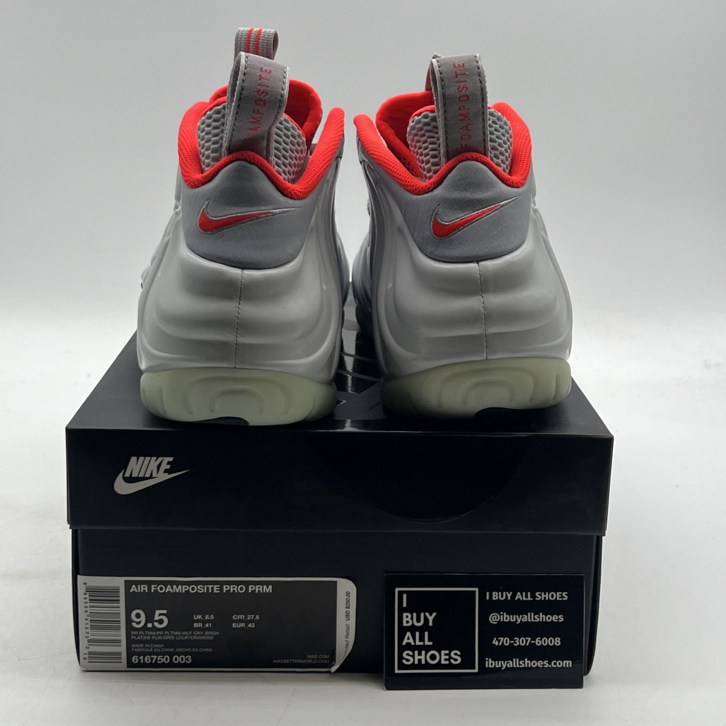 Size 9.5 - Nike Air Foamposite Pro Premium Pure Platinum (616750-003)