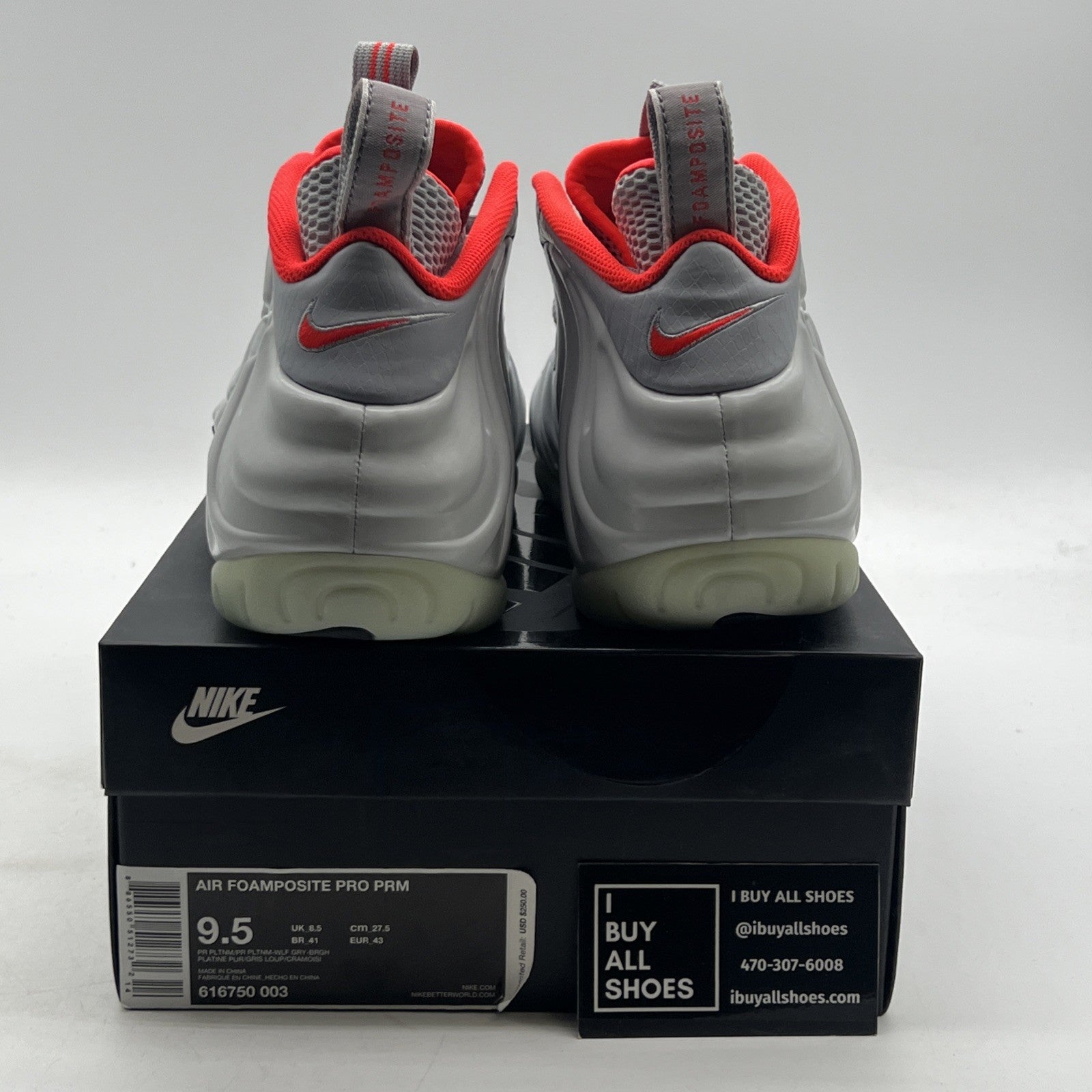 Size 9.5 - Nike Air Foamposite Pro Premium Pure Platinum (616750-003)
