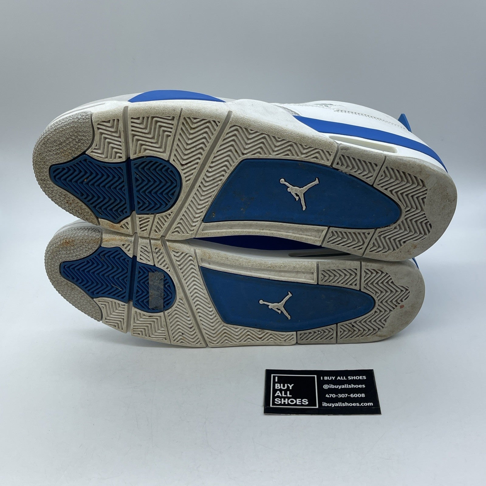Size 13 - Air Jordan 4 Retro 2024 Military Blue Grey White Suede (308497-105)