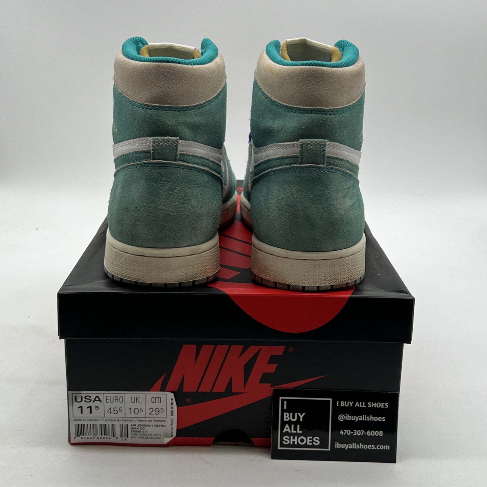 Size 11.5 - Air Jordan 1 Retro OG High Turbo Green (555088-311)