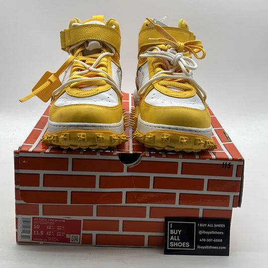 Size 10 - Nike Off-White x Air Force 1 SP Leather Mid Varsity Maize (DR0500-101)