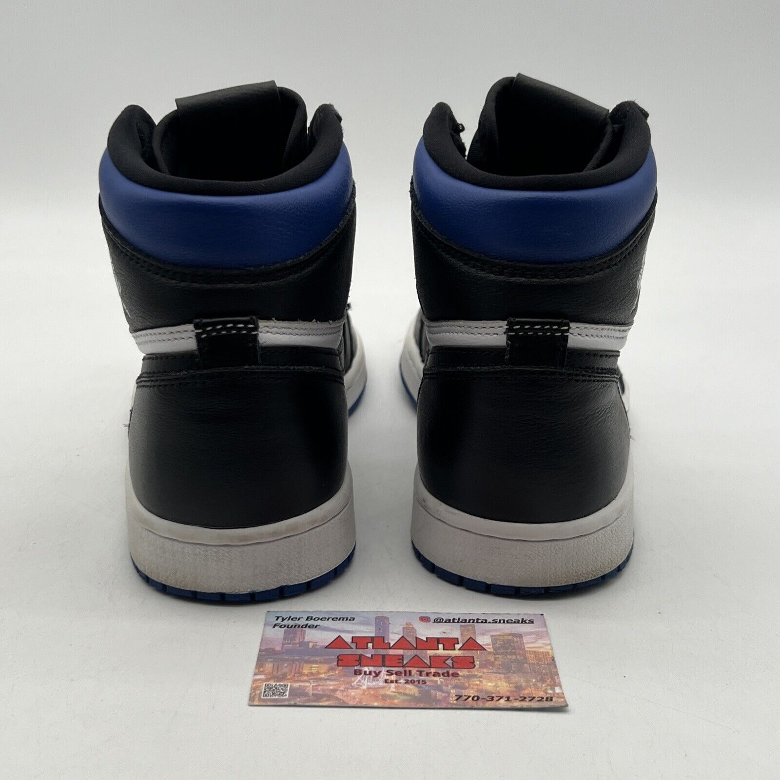 Size 8 - Jordan 1 Retro OG High Royal Toe Black White Blue Leather (555088-041)