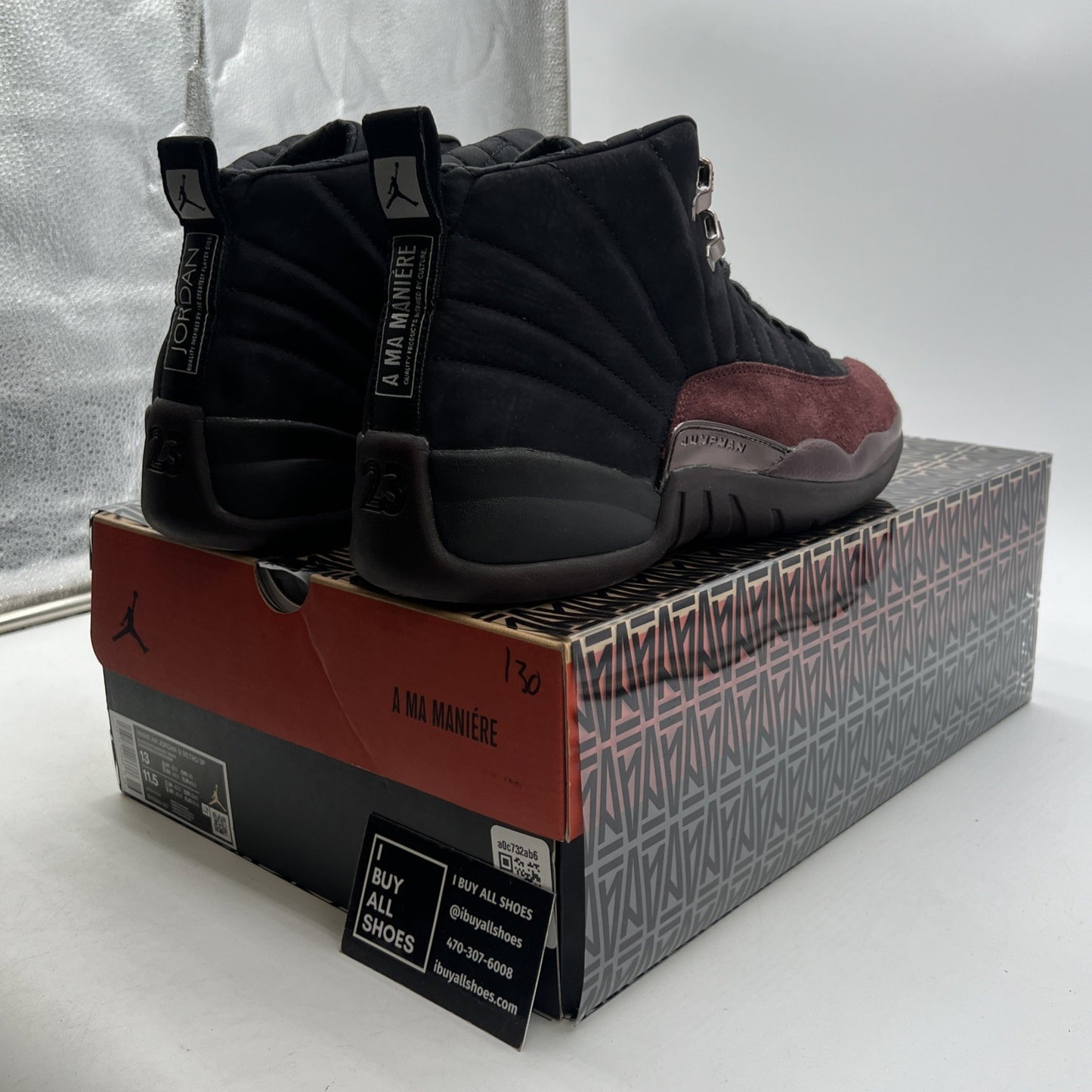 Size 13 - Air Jordan 12 Retro SP x A Ma Maniere Mid Black W (DV6989-001)