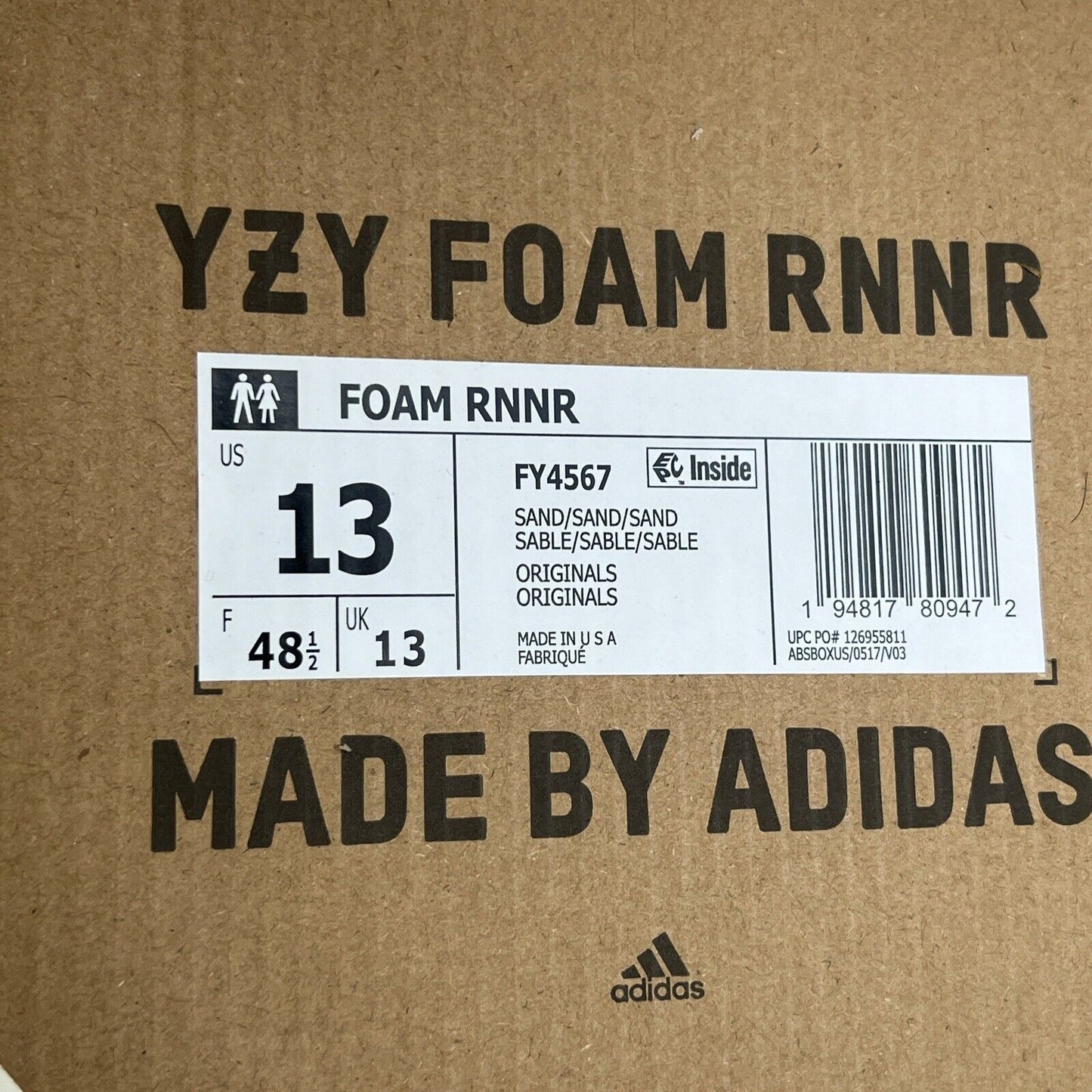 Size 13 - Yeezy Foam RNNR Sand (FY4567)