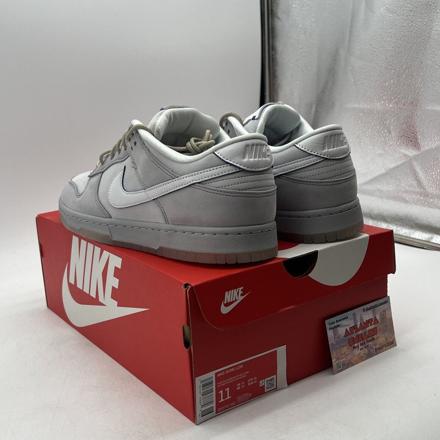 Size 11 - Nike Dunk Low Wolf Grey Pure Platinum Suede (DX3722-001)