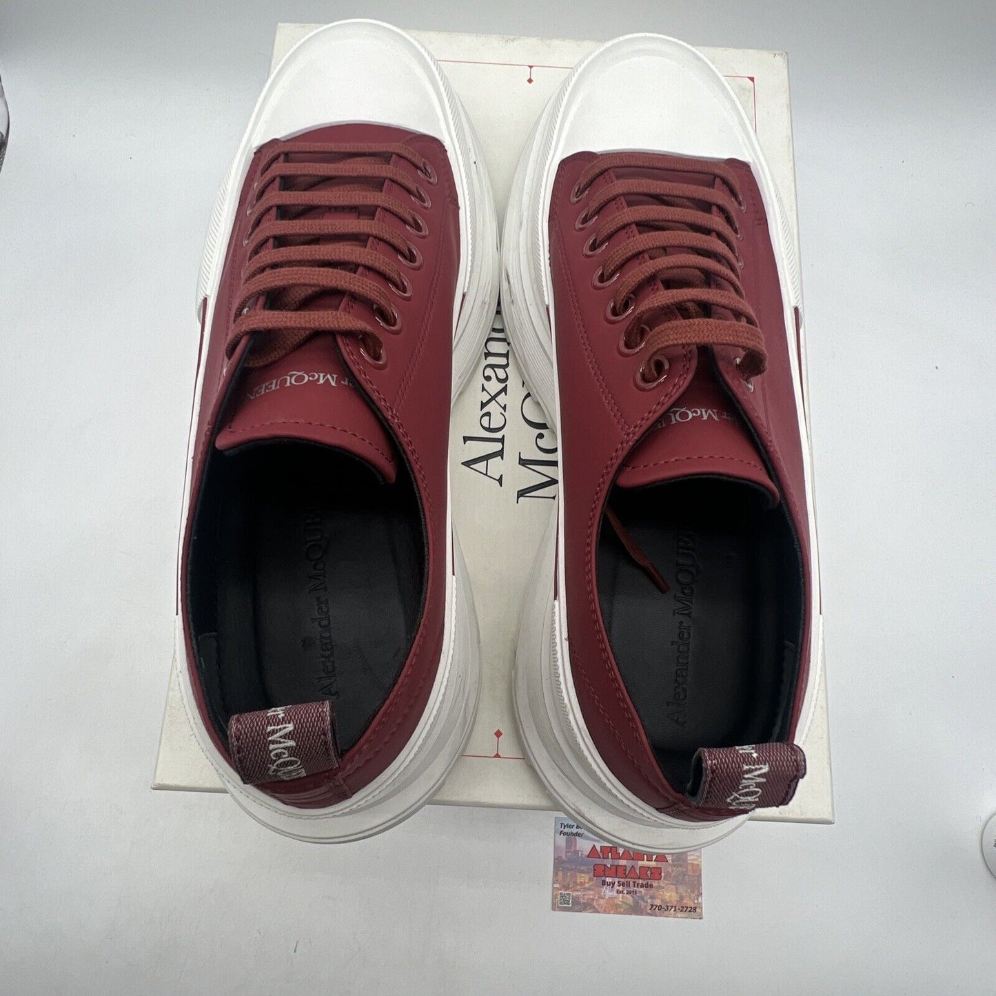 Size 12 Alexander McQueen Red Tread Slick Low Sneakers (682418-W4RJ4-6134)