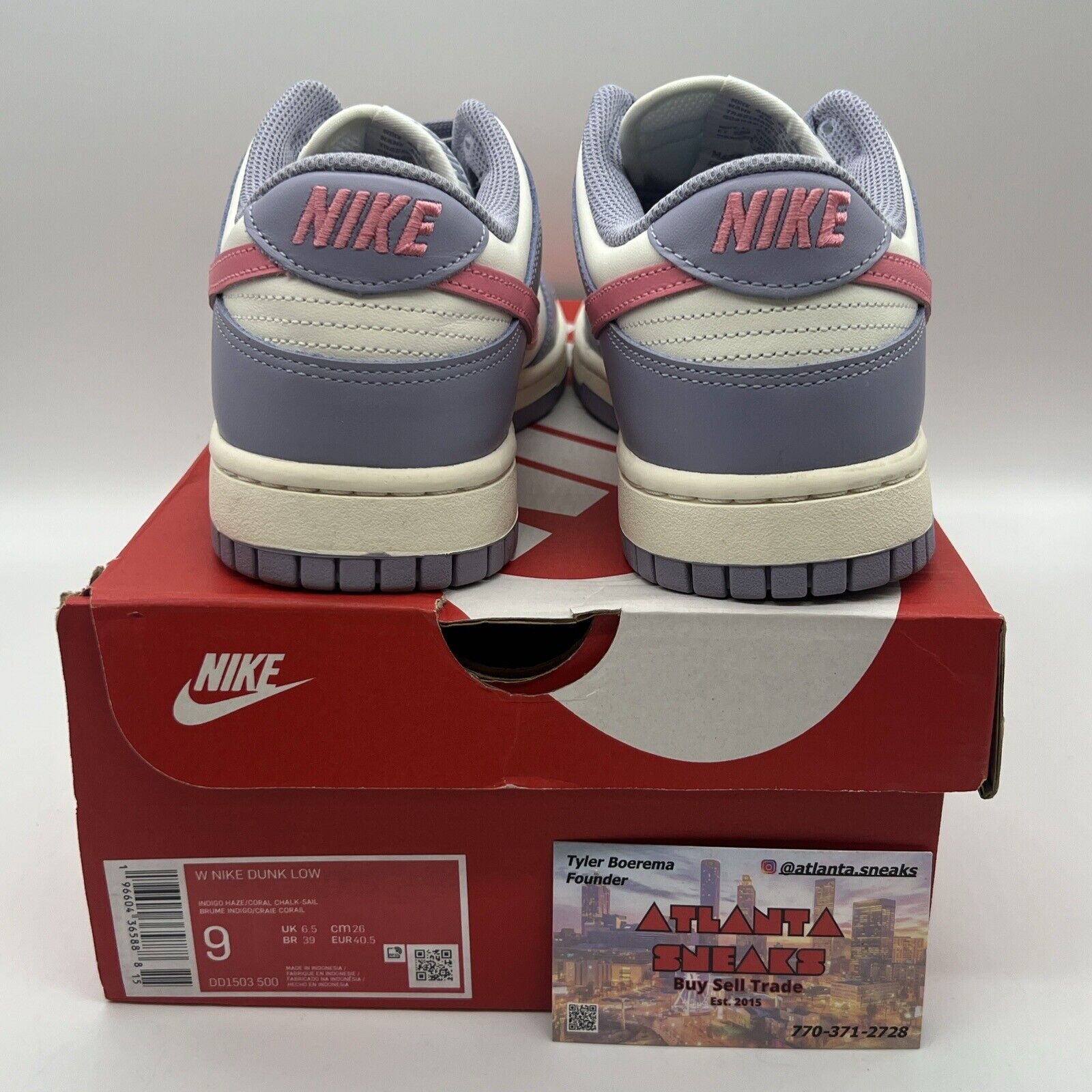 Size 9W/ 7.5M - Nike Dunk Low Indigo Haze Coral Chalk Womens (DD1503-500) NEW