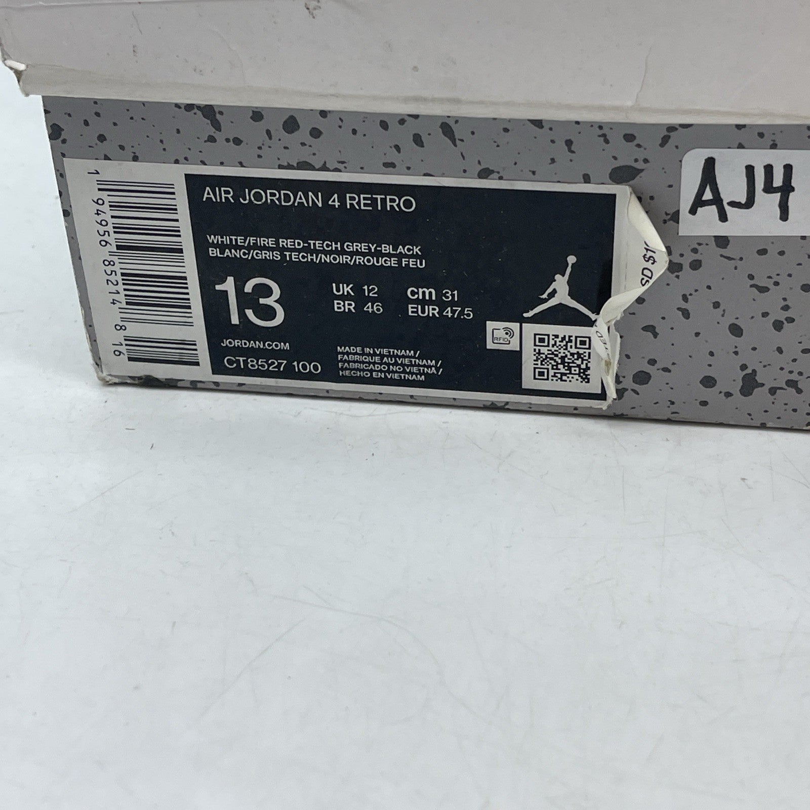 Size 13 - Air Jordan 4 Retro Mid White Oreo (CT8527-100)