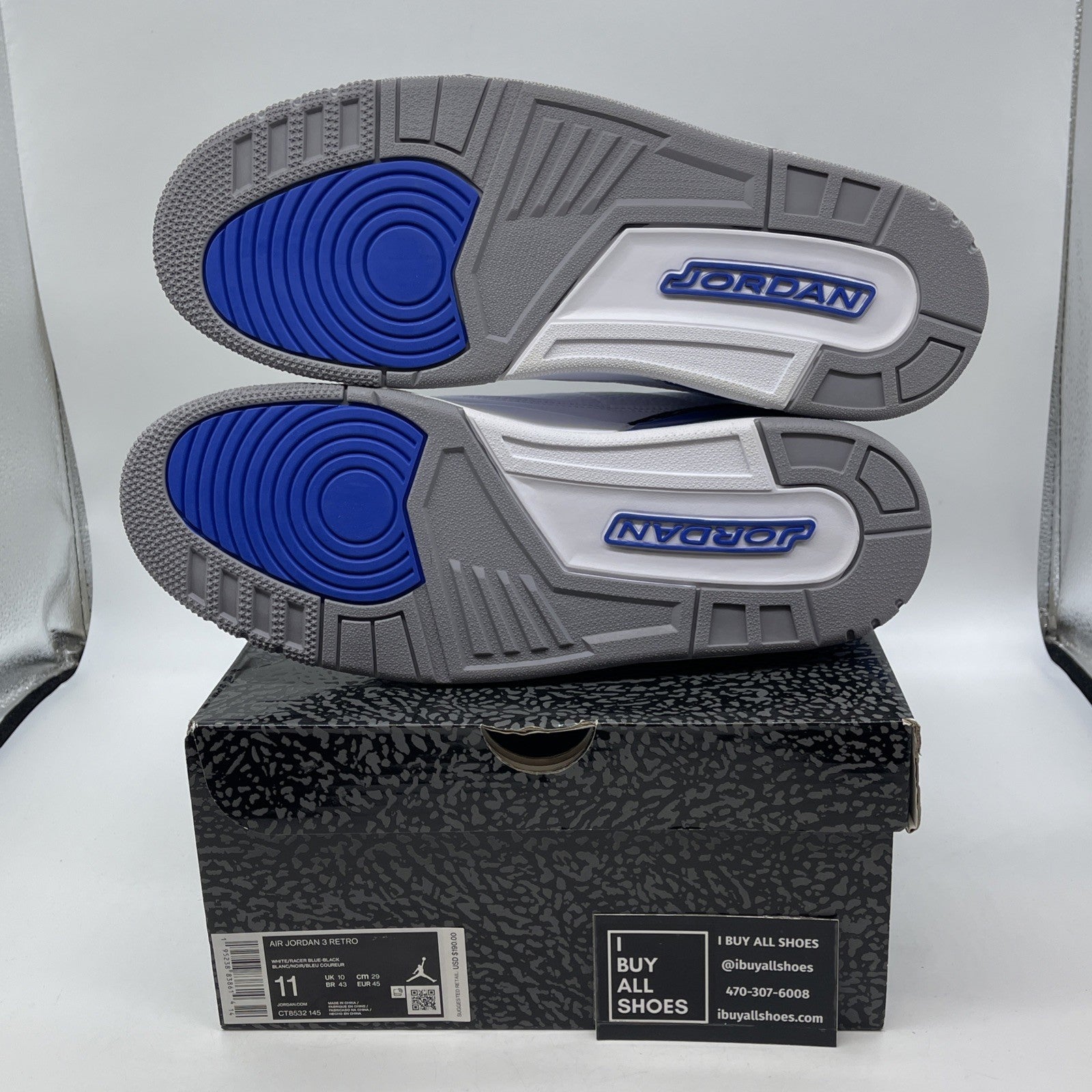 Size 11 - Air Jordan 3 Retro Mid Racer Blue Suede Leather (CT8532-145)