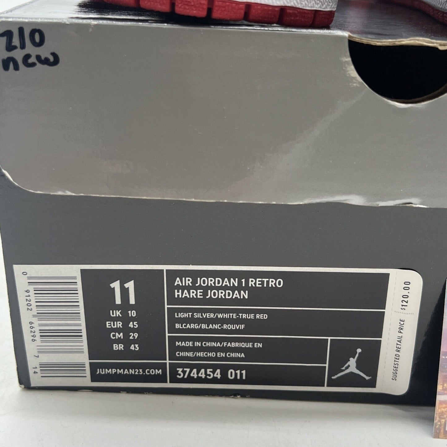 Size 11 - Air Jordan 1 Retro 2009 Hare (374454-011)