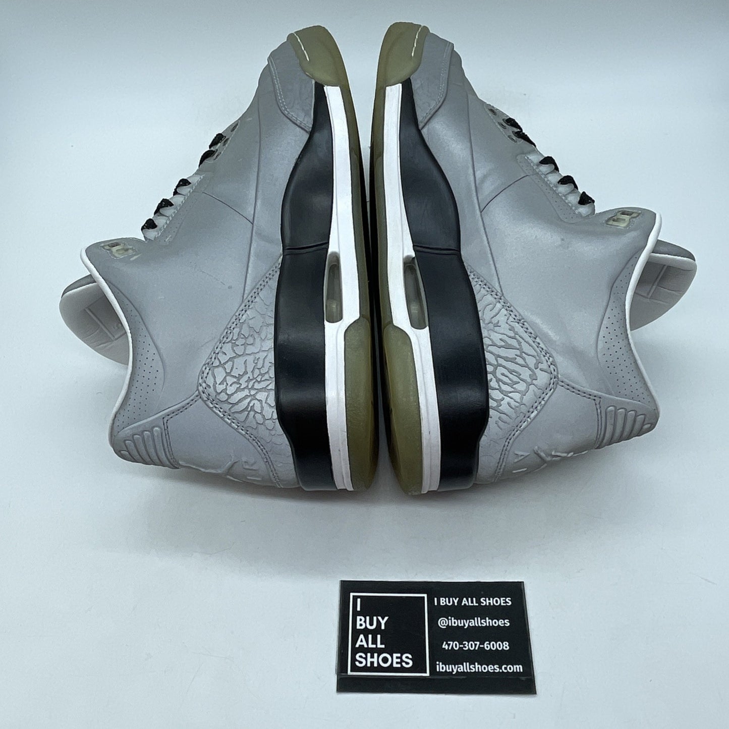 Size 9.5 - Air Jordan 3 5Lab3 Reflective Silver Black Leather (631603-003)