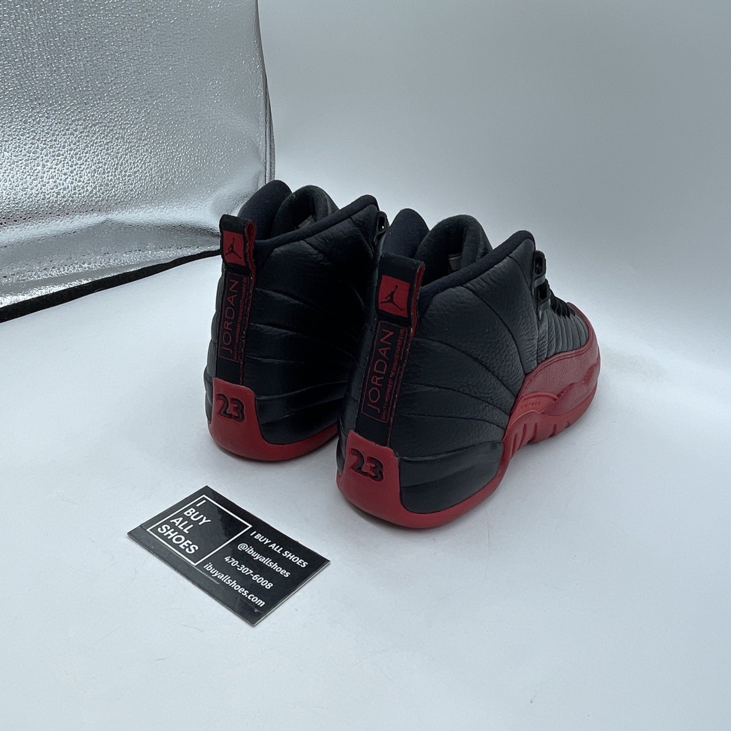 Size 7Y - Air Jordan 12 Black/Varsity Red 2016 Leather (153265-002)