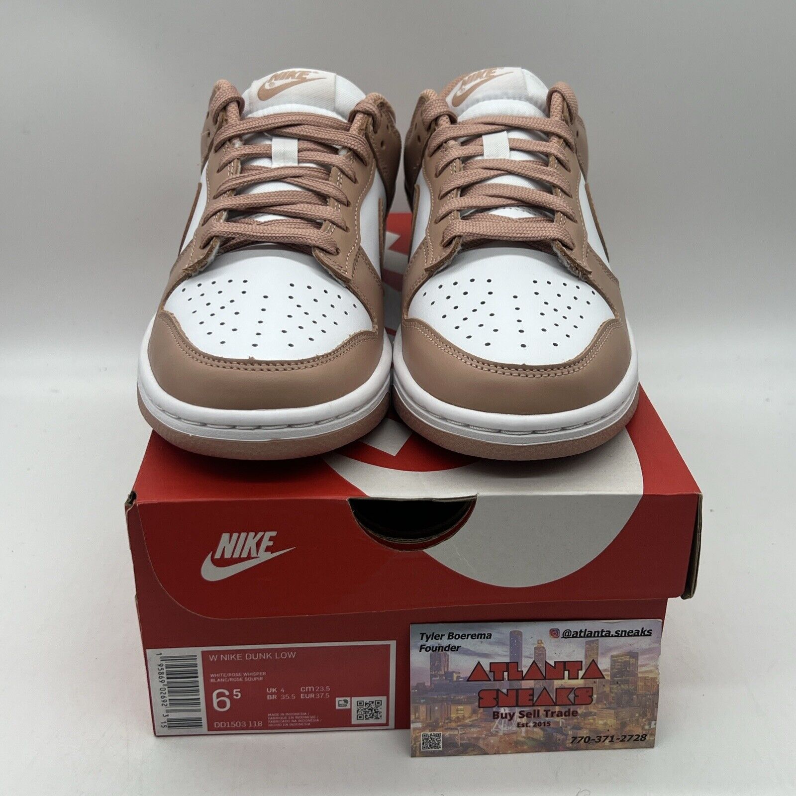 Size 6.5 - Nike Dunk Low Rose Whisper W Brand New Og All White Rose DS